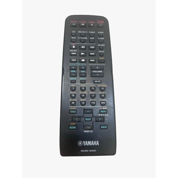 Yamaha Stereo AV Wireless Remote Control Black Model # RAV300 / WA22030 - Picture 1 of 6